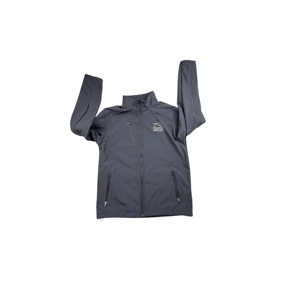 Port Authority Houston Airports Soft Shell‎ Jacket Gray Mens Large